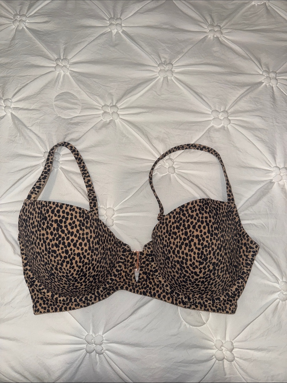 Shade & Shore Leopard Print Underwire Bra in Tan & Black